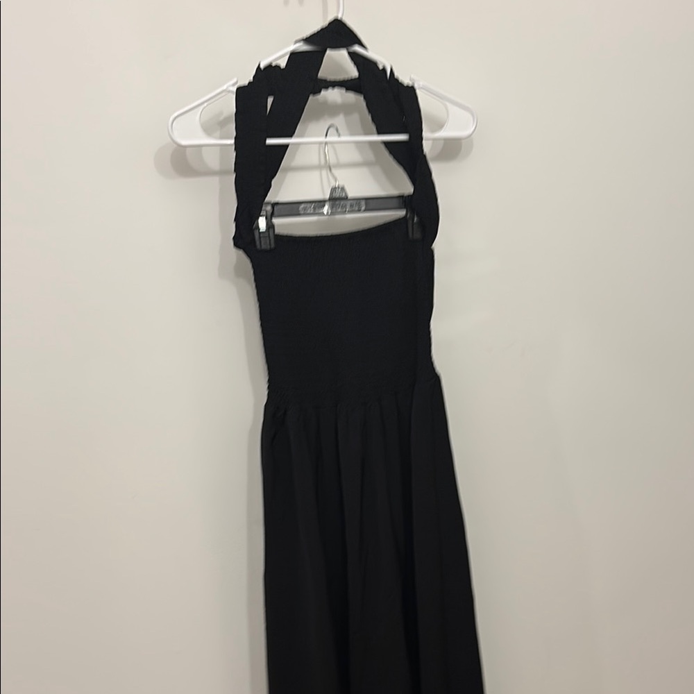 Elegant Black Halter Dress